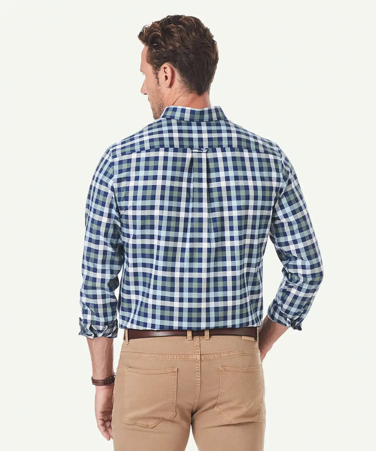 Gazman Easy Care Twill Box Check Long Sleeve Shirt - Forest 5 Gazman Easy Care Twill Box Check Long Sleeve Shirt - Forest - Image 3