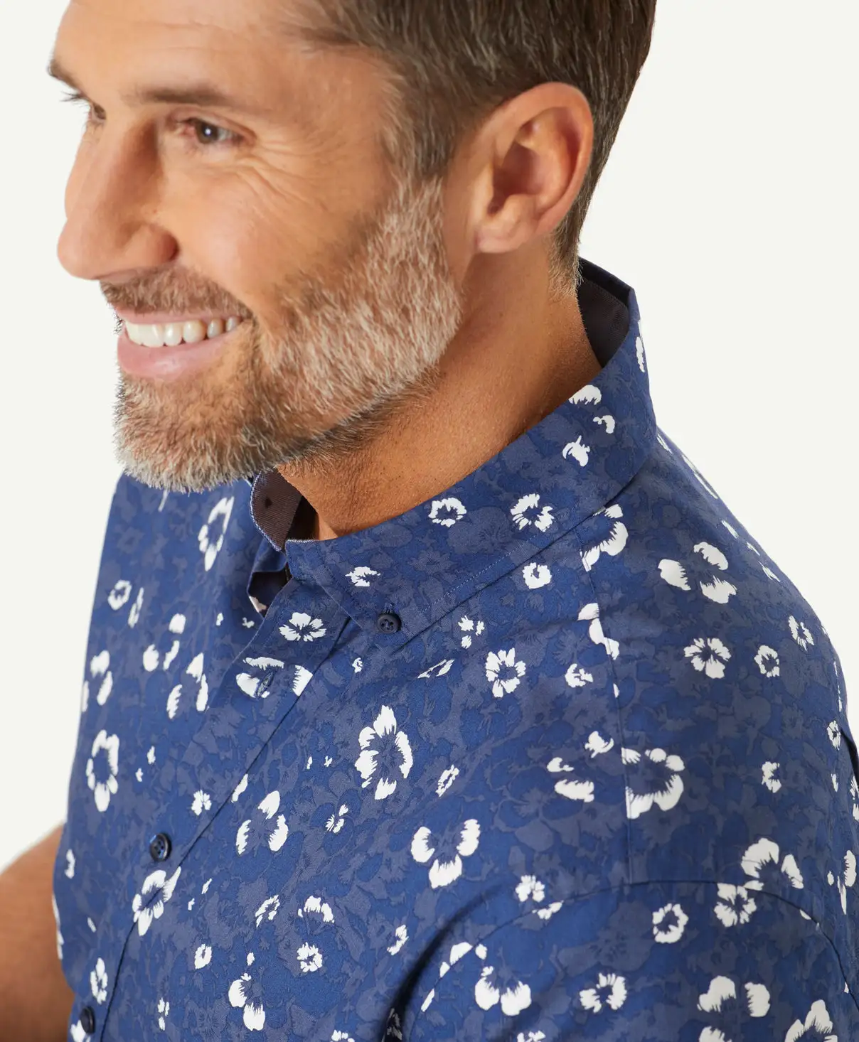 Gazman Hibiscus Print Short Sleeve Shirt - Navy 5 Gazman Hibiscus Print Short Sleeve Shirt - Navy - Image 3
