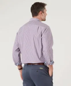 Gazman Easy Care Oxford Stripe Shirt - Mauve -Cheap Gazman Store 3 43c3d7d9 3a96 40a1 83d5 2543f7194d02