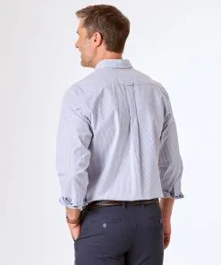 Gazman Casual Stretch Oxford Stripe Shirt - Blue 8 Gazman Casual Stretch Oxford Stripe Shirt - Blue -Cheap Gazman Store 3 4534e424 d92e 428d 9b44 7f8d2ea6099d