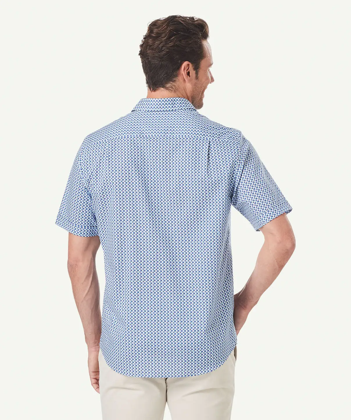 Gazman Smart Circle Geo Print Short Sleeve Shirt - Blue 5 Gazman Smart Circle Geo Print Short Sleeve Shirt - Blue - Image 3