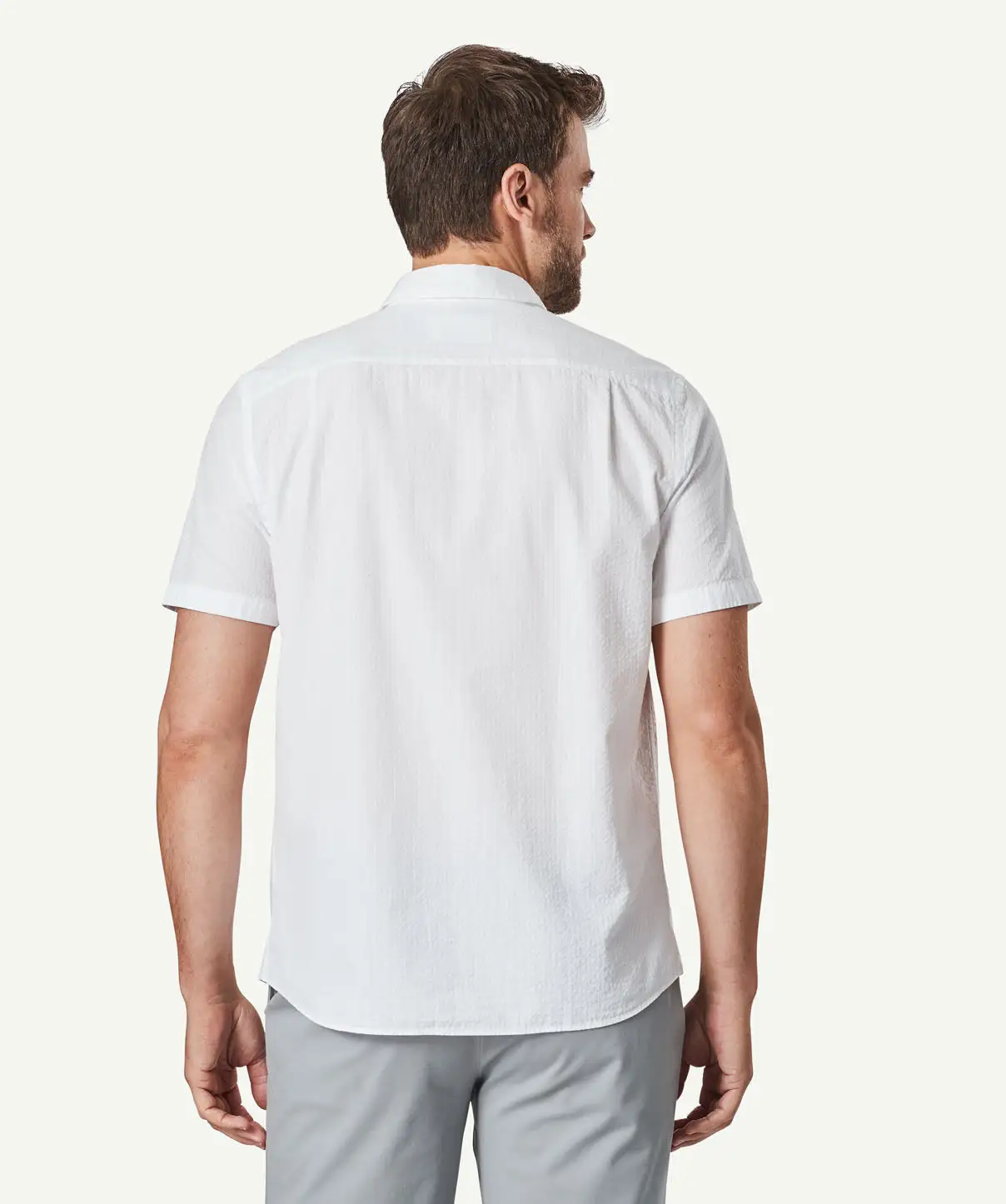 Gazman Casual Textured Linen Blend Plain Shirt - White 5 Gazman Casual Textured Linen Blend Plain Shirt - White - Image 3