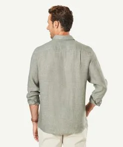 Gazman Linen Plain Long Sleeve Shirt - Khaki -Cheap Gazman Store 3 628d752a 512a 49c9 8aa4 1fedc78534a1