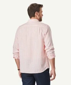 Gazman Linen Bengal Stripe Long Sleeve Shirt - Guava -Cheap Gazman Store 3 689357db 1f13 44b8 a950 65f307988ab8