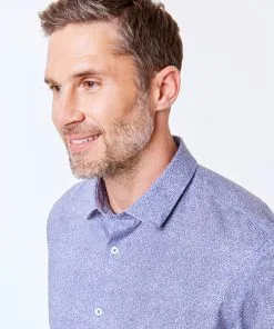 Gazman Tailored Fit Leaf Print Shirt - Blue -Cheap Gazman Store 3 9726b78d 116c 4d8a 82fb c32c3766a02a