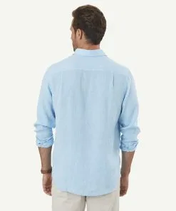 Gazman Pure Linen Plain Long Sleeve Shirt - Turquoise -Cheap Gazman Store 3 9a886c0e f226 433d 80f2 f2ee7de4efe3