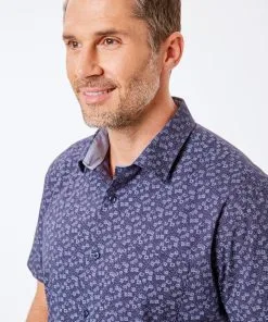 Gazman Tailored Fit Floral Dot Short Sleeve Shirt - Navy -Cheap Gazman Store 3 9dbad426 b4d8 4bf9 9221 fae9c93c1765