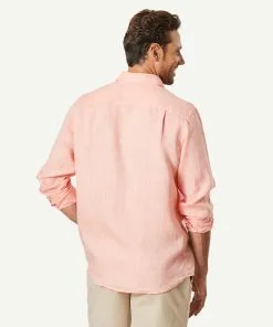 Gazman Linen Plain Long Sleeve Shirt - Guava -Cheap Gazman Store 3 a95c1327 8f90 49dd 8546 a0c4fd9cca80