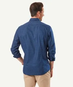 Gazman Tailored Easy Care Check Long Sleeve Shirt - Navy -Cheap Gazman Store 3 b4093cdf 44ac 4664 b450 fed5b741a25d