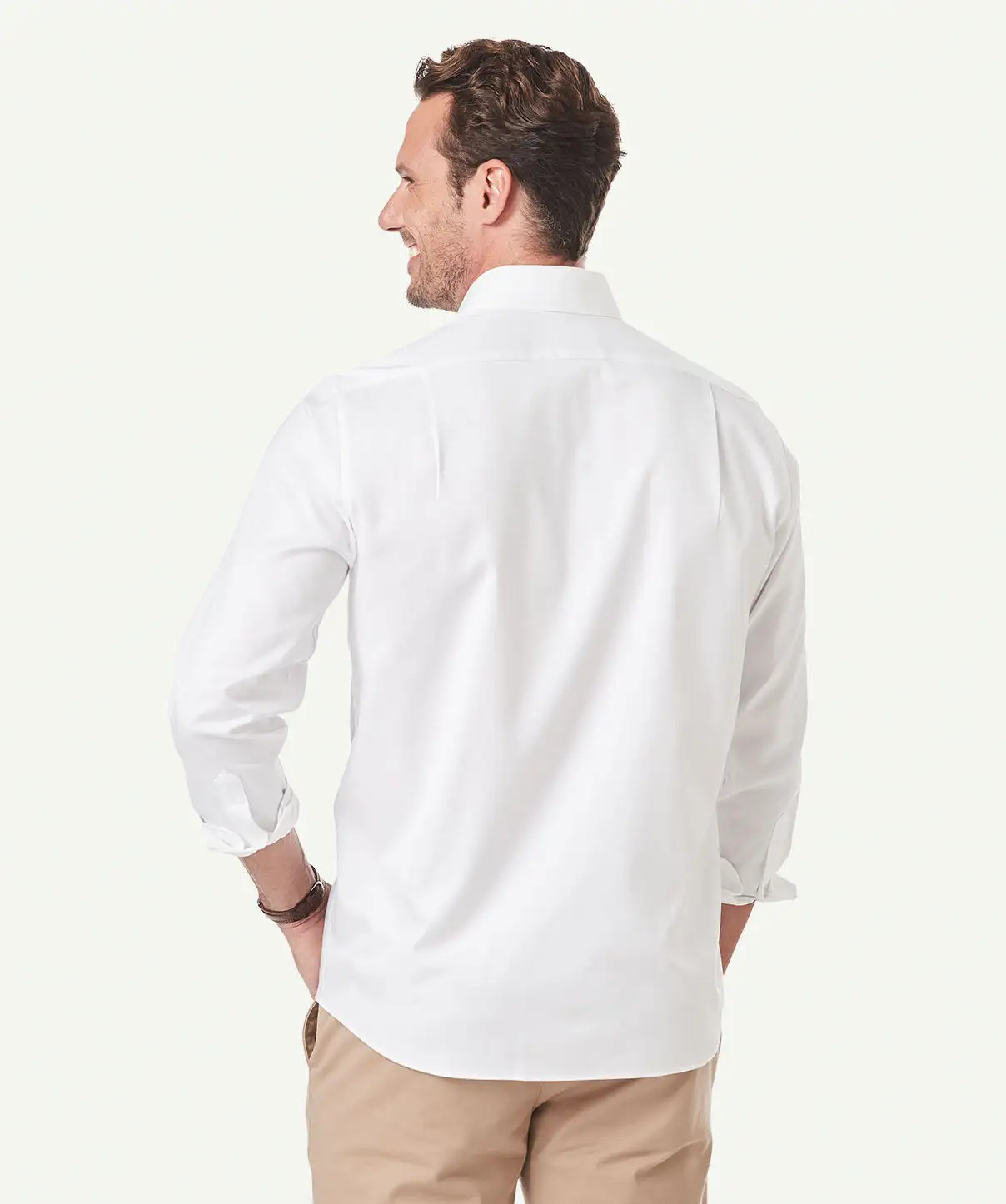 Gazman Classic Plain Twill Long Sleeve Shirt - White 5 Gazman Classic Plain Twill Long Sleeve Shirt - White - Image 3