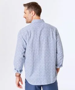 Gazman Linen Blend Leaf Print Shirt - Navy -Cheap Gazman Store 3 cf5a29ff e84d 4d68 afc4 44306fb79cd3