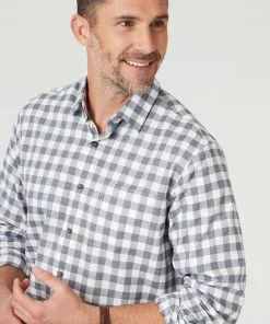 Gazman Brushed Jaspe Twill Check Shirt - Ecru -Cheap Gazman Store 3 d218a18a 1fdb 49d3 ab70 2b44d1e865cb