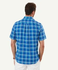 Gazman Easy Care Oxford Check Short Sleeve Shirt - Cobalt -Cheap Gazman Store 3 e9bea279 a16a 4a90 90f5 b2cd654716f7