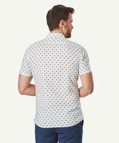 Gazman Tailored Linen Blend Crab Short Sleeve Shirt - White -Cheap Gazman Store 3 ee240a0e 85a0 4b25 b810 35371b0b4fa0