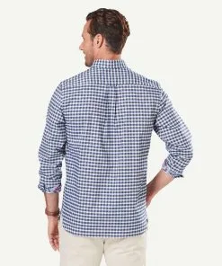 Gazman Easy Care Oxford Check Long Sleeve Shirt - Navy -Cheap Gazman Store 3 ef447a7d b99f 4e99 acf3 7461b955d93d