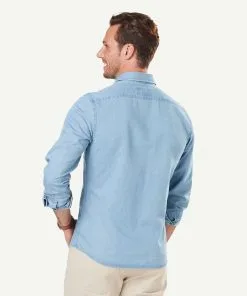 Gazman Tailored Casual Plain Denim Long Sleeve Shirt - Denim -Cheap Gazman Store 3 f310b45f 59d6 4403 bfad f27669f1db8c