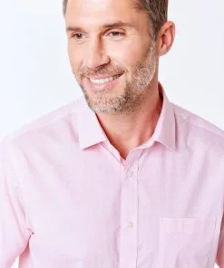 Gazman Smart Dot Print Short Sleeve Shirt - Pink -Cheap Gazman Store 3 fa16446a 5d50 4ce8 9050 9064044d815c