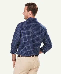 Gazman Easy Care Twill Check Long Sleeve Shirt - Navy -Cheap Gazman Store 3 fe610d98 21be 43a2 86d5 6732ea3cb2c4