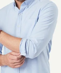 Gazman Tailored Casual Oxford Long Sleeve Shirt - Blue -Cheap Gazman Store 4 42730