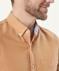 Gazman Tailored Casual Oxford Long Sleeve Shirt - Tobacco -Cheap Gazman Store 4 42789
