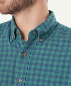 Gazman Casual Double Faced Check Long Sleeve Shirt - Forest -Cheap Gazman Store 4 42806
