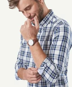 Gazman Tailored Casual Oxford Check Long Sleeve Shirt - Navy 11 Gazman Tailored Casual Oxford Check Long Sleeve Shirt - Navy -Cheap Gazman Store 4 42866