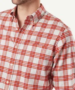 Gazman Brushed Twill Long Sleeve Shirt - Orange -Cheap Gazman Store 4 44503