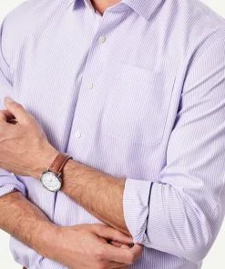 Gazman Non Iron Oxford Stripe Long Sleeve Shirt - Lilac 10 Gazman Non Iron Oxford Stripe Long Sleeve Shirt - Lilac -Cheap Gazman Store 4 46088