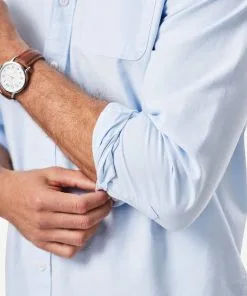 Gazman Plain Casual Oxford Long Sleeve Shirt - Sky Blue 11 Gazman Plain Casual Oxford Long Sleeve Shirt - Sky Blue -Cheap Gazman Store 4 46098