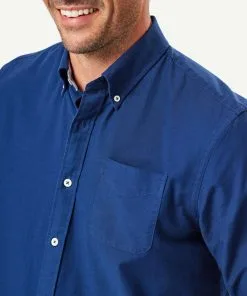 Gazman Plain Casual Oxford Long Sleeve Shirt - French Navy -Cheap Gazman Store 4 46104