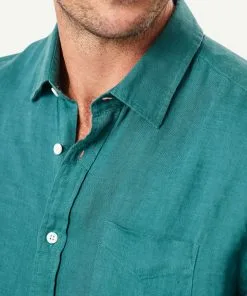 Gazman Pure French Linen Long Sleeve Shirt - Fern -Cheap Gazman Store 4 46114