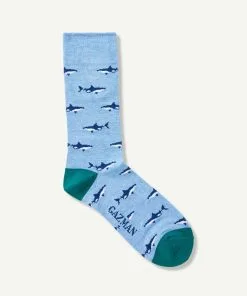 Gazman Non Tight Shark Sock - Blue Marle -Cheap Gazman Store 4 46375