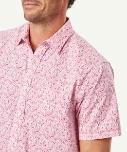 Gazman Casual Leaf Print Short Sleeve Shirt - Washed Red -Cheap Gazman Store 4 46408