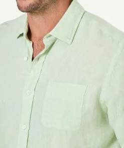 Gazman Pure French Linen Long Sleeve Shirt - Palm 10 Gazman Pure French Linen Long Sleeve Shirt - Palm -Cheap Gazman Store 4 46882