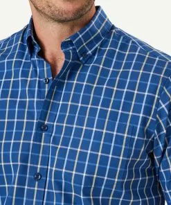Gazman Easy Care Check Short Sleeve Shirt - Navy -Cheap Gazman Store 4 47312