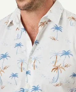 Gazman Tailored Casual Palm Print Short Sleeve Shirt - Ecru 11 Gazman Tailored Casual Palm Print Short Sleeve Shirt - Ecru -Cheap Gazman Store 4 47453
