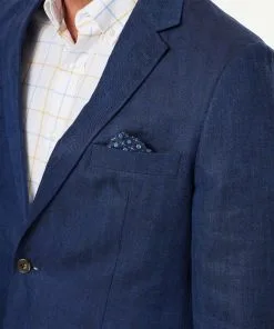 Gazman Linen Herringbone Sports Jacket - Indigo -Cheap Gazman Store 4 47497