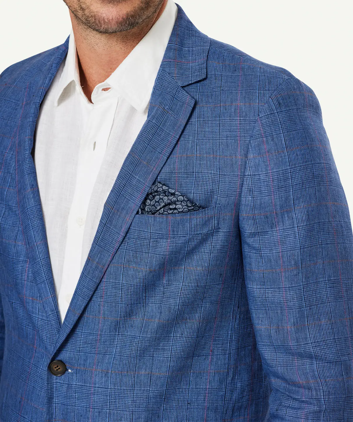 Gazman Tailored Check Sports Jacket - Blue 6 Gazman Tailored Check Sports Jacket - Blue - Image 4