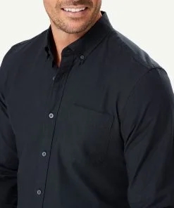 Gazman Tailored Casual Oxford Long Sleeve Shirt - Ash -Cheap Gazman Store 4 48541