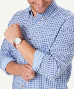 Gazman Casual Double Faced Check Long Sleeve Shirt - Grey Melange -Cheap Gazman Store 4 48571