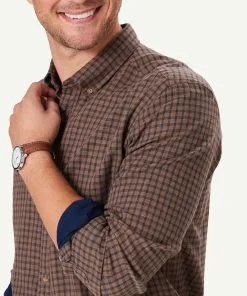 Gazman Casual Double Faced Check Long Sleeve Shirt - Fawn 10 Gazman Casual Double Faced Check Long Sleeve Shirt - Fawn -Cheap Gazman Store 4 48575