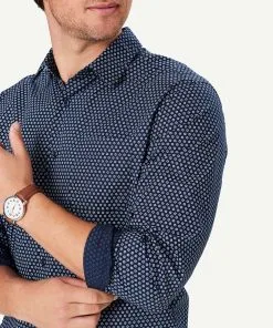 Gazman Casual Floral Print Long Sleeve Shirt - Navy -Cheap Gazman Store 4 48606