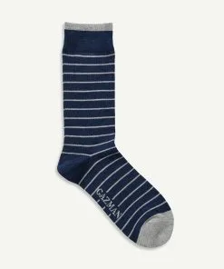 Gazman Non Tight Stripe Sock - Navy -Cheap Gazman Store 4 48716