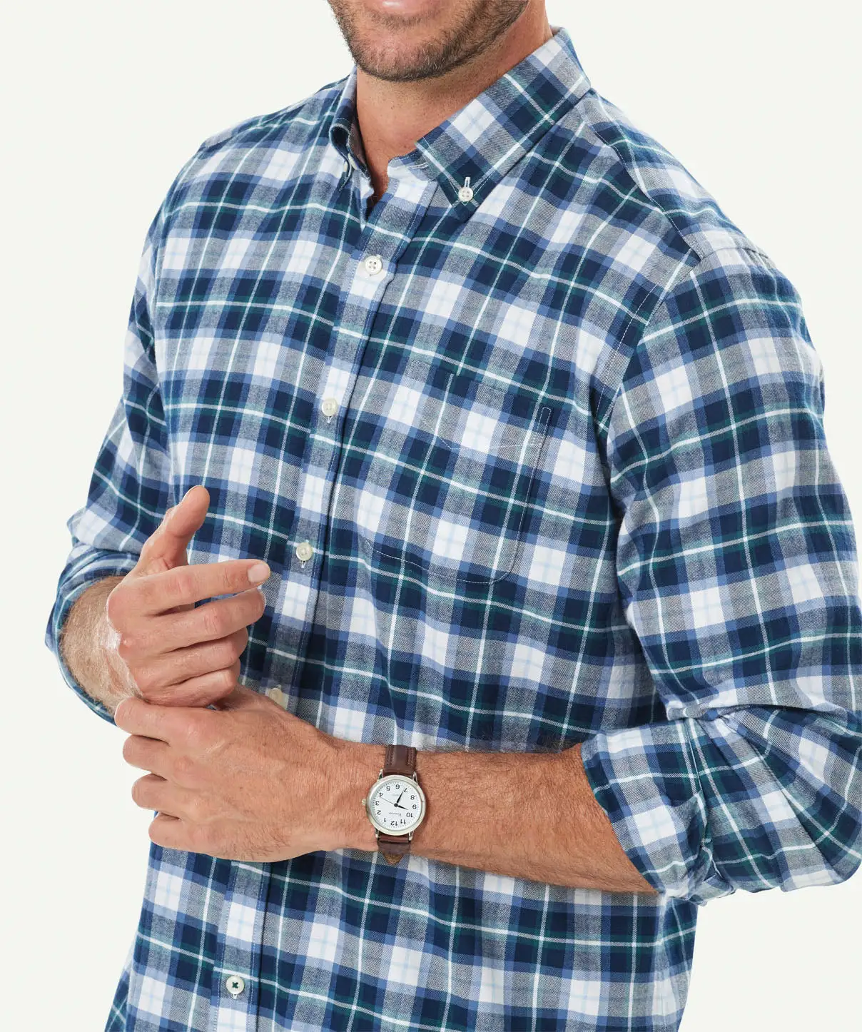 Gazman Brushed Twill Check Long Sleeve Shirt - Slate 6 Gazman Brushed Twill Check Long Sleeve Shirt - Slate - Image 4