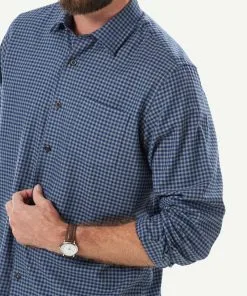 Gazman Brushed Twill Gingham Long Sleeve Shirt - Sage -Cheap Gazman Store 4 49973