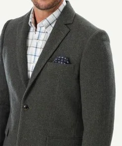 Gazman Wool Blend Herringbone Sports Jacket - Forest -Cheap Gazman Store 4 50047