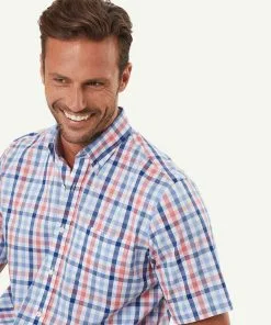 Gazman Easy Care Multi Check Short Sleeve Shirt - Pink -Cheap Gazman Store 4 04d0488b 81d5 4d27 94f7 ef8476592db6