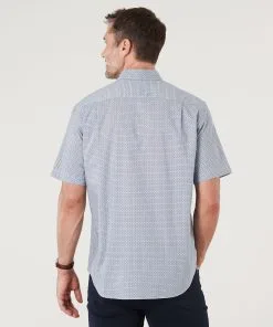 Gazman Casual Grid Print Short Sleeve Shirt - Navy -Cheap Gazman Store 4 0c037596 560a 46f6 8ed1 362dd390b5e2