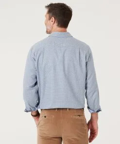 Gazman Brushed Houndstooth Check Shirt - Chambray -Cheap Gazman Store 4 0f2925bc f7c3 43bf acfd ca602f087512