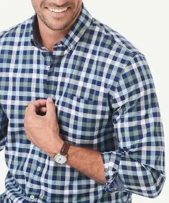 Gazman Tailored Fit Easy Care Twill Check Shirt - Forest -Cheap Gazman Store 4 1129a551 afab 443d 9d14 695f67f55e2b